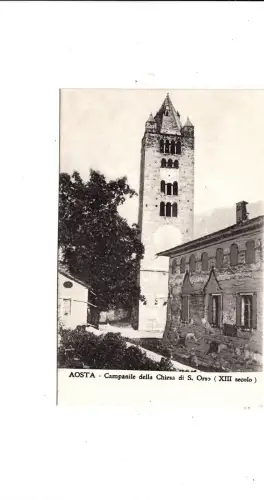 BF17027 campanile della chiesa di orso aosta italy front/back image