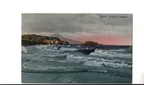 BF16611 napoli il golfo in tempesto italy front/back image