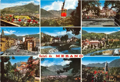 BG17698 Saluti da Merano Seilbahn Multi Views Meran Italien
