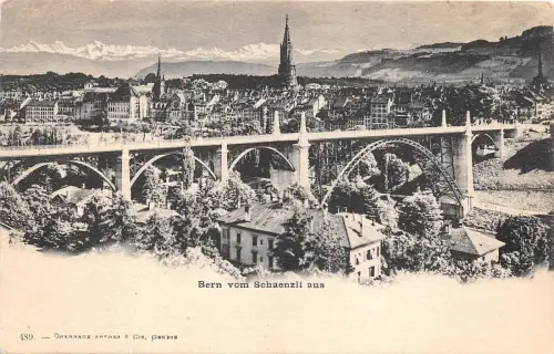 B2661 Schweiz Bern Bern vom Schaenzli aus PPC 1900 Front/Back Scan
