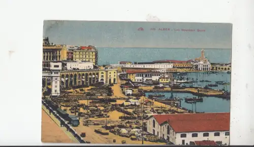 BF18909 alger les nouveaux quais train port algeria front/back image