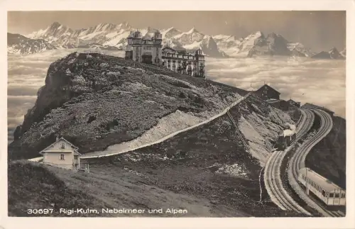 B107728 Schweiz Rigi Kulm Nebelmeer und Alpen Echtfoto UK