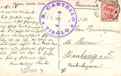 B107253 Italien Meran Castello Schloss Tirol Panorama Schloss Echtfoto UK