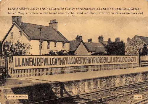 uk5751 Llanfairpwllgwyngyll wales uk railway station train