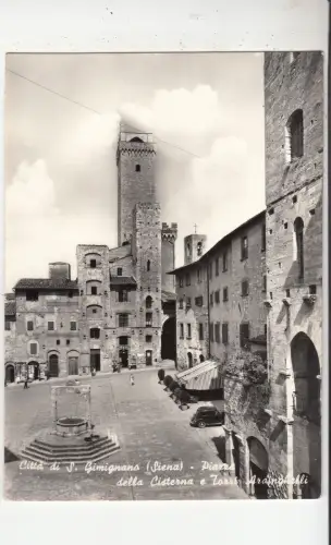 BF33020 siena piazza della ciste s gimignano collegiata italy front/back image