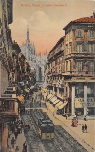 BF35596 milano corsa vittorio emanuele tramway italy front/back scan