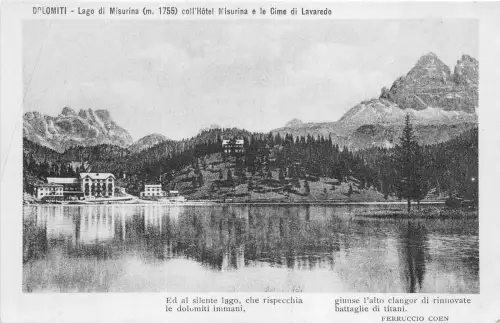 BF37073 lago di misurina coll hotel misurina e le cime di lavar dolomiti italy