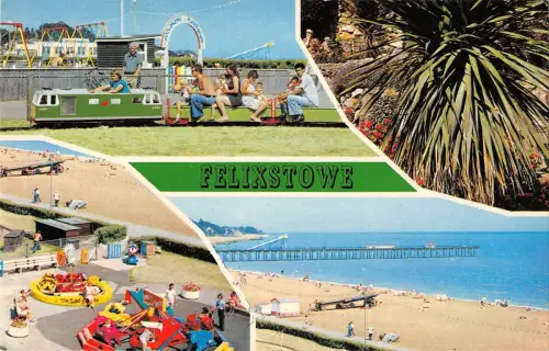 B101494 felixstowe train amusements uk 14x9cm