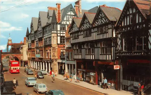 B89014 Auto Möbel Doppeldecker Bus Eastgate Street Chester UK 14x9cm