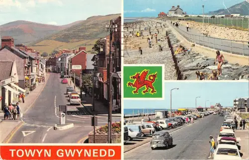 BR77545 Towyn Gwyned Car Voiture UK 14x9cm