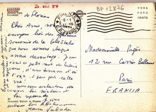 BF12876 Firenze Panorama Italien Vorder-/Rückbild