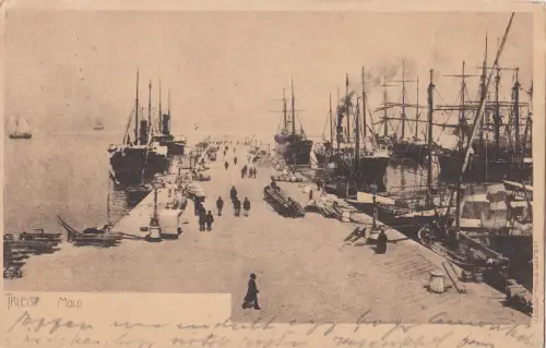 B79657 Triest Molo Schiffsbateaux Italien Vorder-/Rückbild