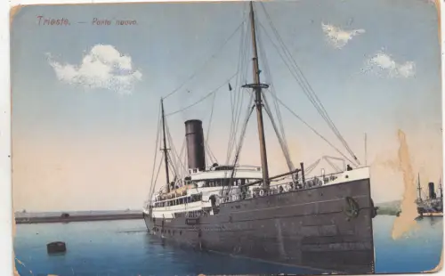 B82559 triest porta negro italy ship bateaux front/back scan