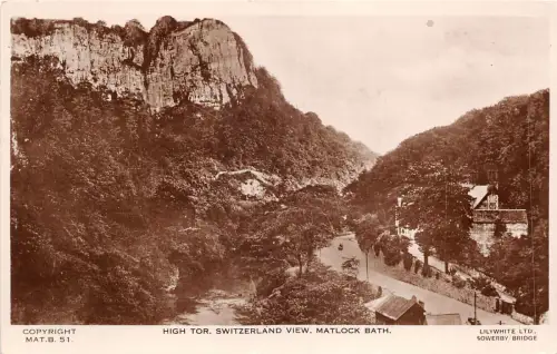 br108775 high tor switzerland view matlock bath uk real photo