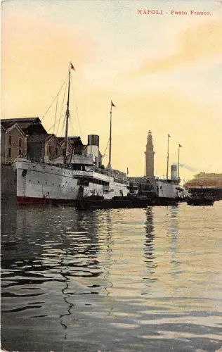 B82862 Napoli Kriegsschiffe Schiff Bateaux Punto Franco Italien Front/Back Scan