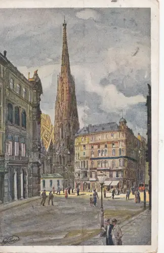 B79597 stephanskirche vom graben wien austria front/back image