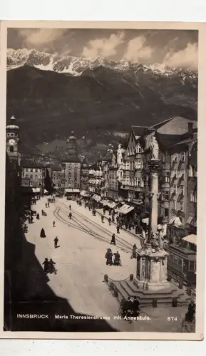 BF17232 Innsbruck Maria Theresienstraste mit Annasaule Österreich Vorder-/Rückbild