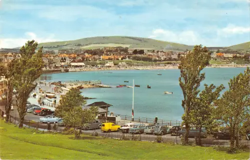 uk1791 the bay swanage dorset ship car real photo uk