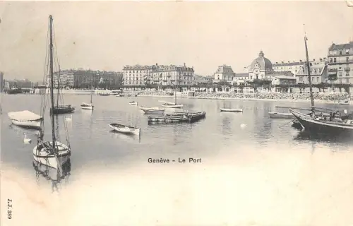 B94707 geneve geneva le port ship bateaux switzerland