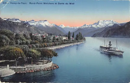B106218 Schweiz Vevey la Tour, Rond Point Melchers
