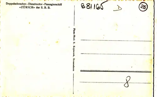 B81165 romanshorn bodensee zürich schweiz schiff bateau vorder-/rückbild