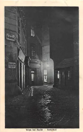 B16183 Wien bei Nacht Schulhof Österreich