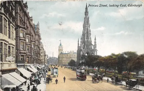BF34321 Princes Street Tramway Edinburgh Looking East UK Front/Back Scan