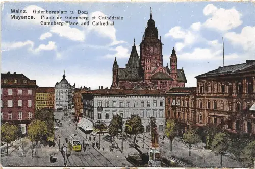 BF34630 mainz gutenbergplatz u dom tramway germany front/back scan