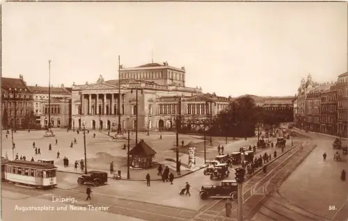 BG33417 Straßenbahn Tram Leipzig Augustusplatz Neues Theater Germany
