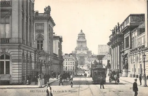 br105003 la rue de la regence bruxelles belgium tram tramway