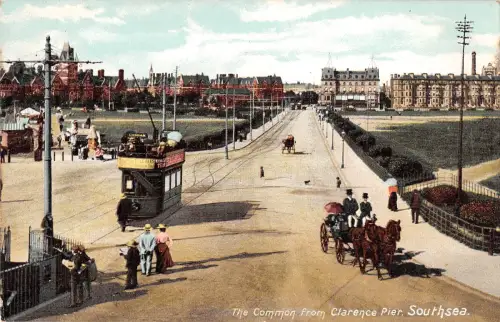uk14939 common from clarenc pier southsea uk horse tramway