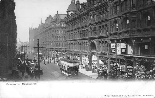 uk31104 deansgate manchester real photo uk tramway tram