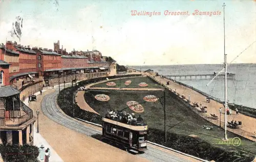 BR97597 wellington crescent ramsgate tramway double decker valentine 52838 uk