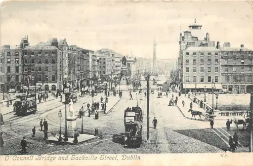 br109926 o connell bridge and sackville street dublin ireland tramway
