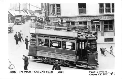 BR67352 ipswich tramcar double decker tramway real photo uk 14x9cm