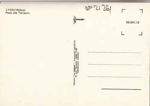 BF21261 Lyon Rhone Place des Terreaux Auto Frankreich Vorder-/Rückbild