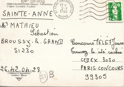 BF20709 free champenoise car france front/back image
