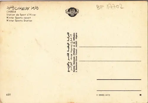 BF17702 chrea station de sport d hiver car algeria front/back image