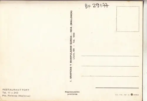 BF29177 restaurante Hafenschiff Decano del Puerto Mallorca Spanien Vorder-/Rückbild