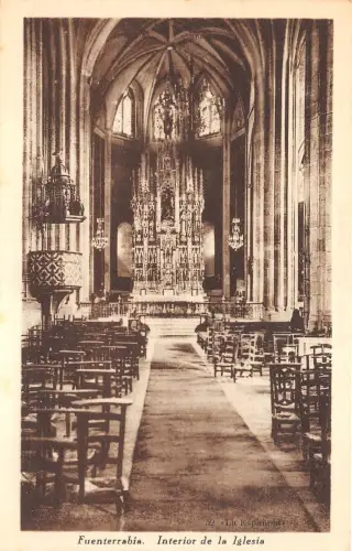 B93443 interior de la iglesia fuenterrabia spain