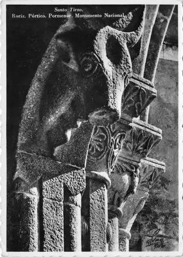 BR6569 Santo Tirso Roriz Portico Pormenar Monumento Nacional Postkarte Portugal