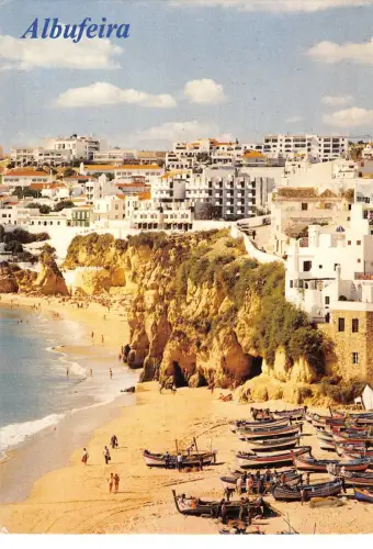 B108645 Portugal Albufeira Algarve Plage Bateaux Boote Strand Echtfoto UK