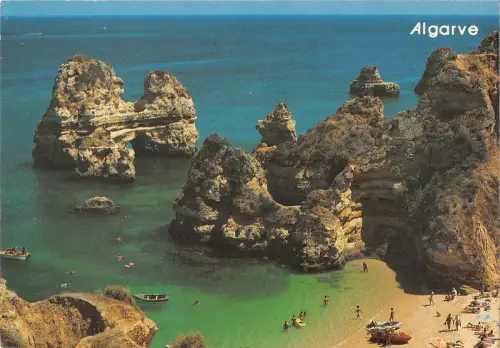 B110052 Portugal Algarve Strand, Boote Bateaux Plage Landschaft