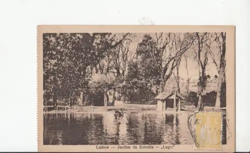 B80029 lisboa portugal jardim da estrella lago front/back image
