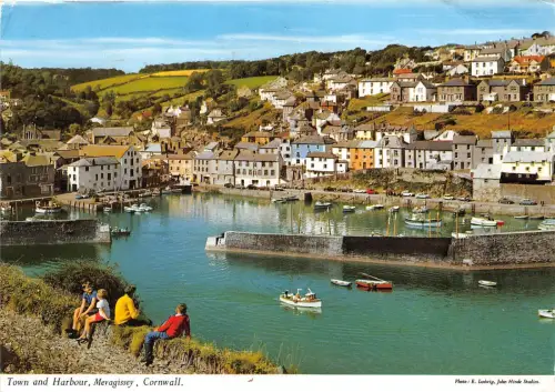 B88905 town and harbour mevagissey cornwall uk
