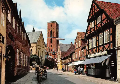 BG10287 ribe gadeparti med domkirken reifpferd wagen denmark