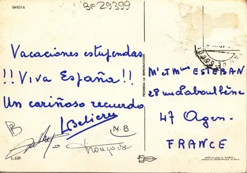 BF29399 gandia spain front/back image