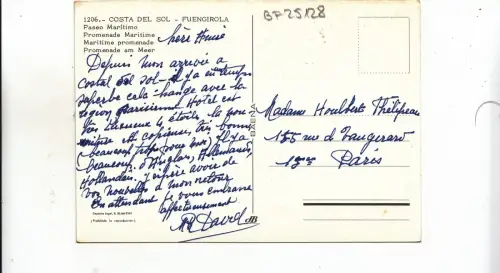 BF25128 costal del sol fuengirola paseo maritimo spain front/back image