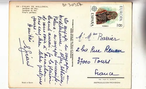 BF30357 palma de mallorca jardines del rey spain front/back image