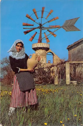 BF37656 Malorquina Spanien Mallorca Typen Tipica Casa Windmühle Mühle Moulin A Vent